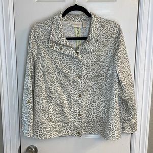 Chico’s Leopard Animal Print Jacket Size 8